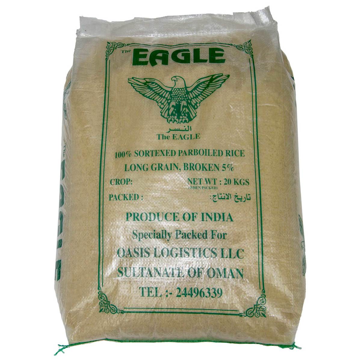 Eagle Indian 100 Sortexed Parboiled Long Grain Rice 20kg Boiled rice