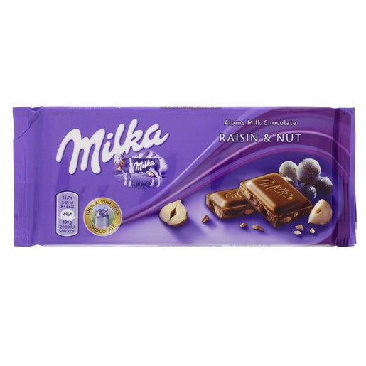 Buy Milka Alpine Milk Chocolate Raisin & Nut 100g Online - Lulu ...