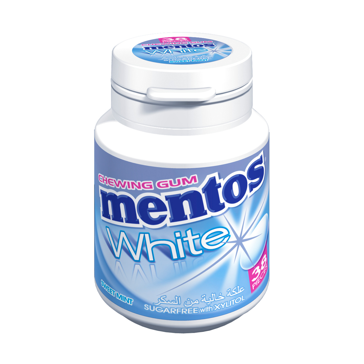 Mentos White Chewing Gum Sweet Mint Sugar Free 38pcs Gums Lulu Ksa