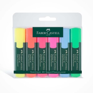 Faber-Castell Superflourescent Textliner 48, Pack Of 6, 154806