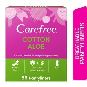 Carefree Panty Liners Cotton Aloe 56 pcs