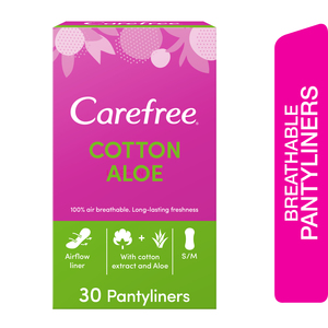 Carefree Panty Liners Cotton Aloe 30pcs