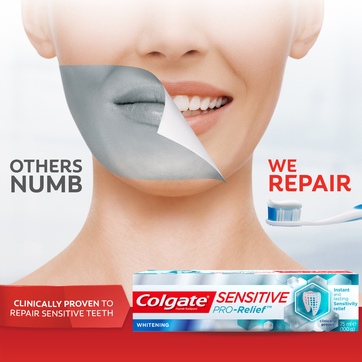 Colgate Fluoride Toothpaste Sensitive Pro-Relief Whitening 75 ml