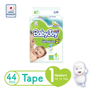 BabyJoy Compressed Tape Diaper Size 1 Newborn Value Pack Up to 4 kg 44 Count