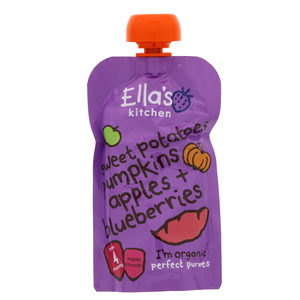 Ella's Kitchen Puree Pouch Organic Sweet Potato Pumpkins Apples & Blueberries 120 g