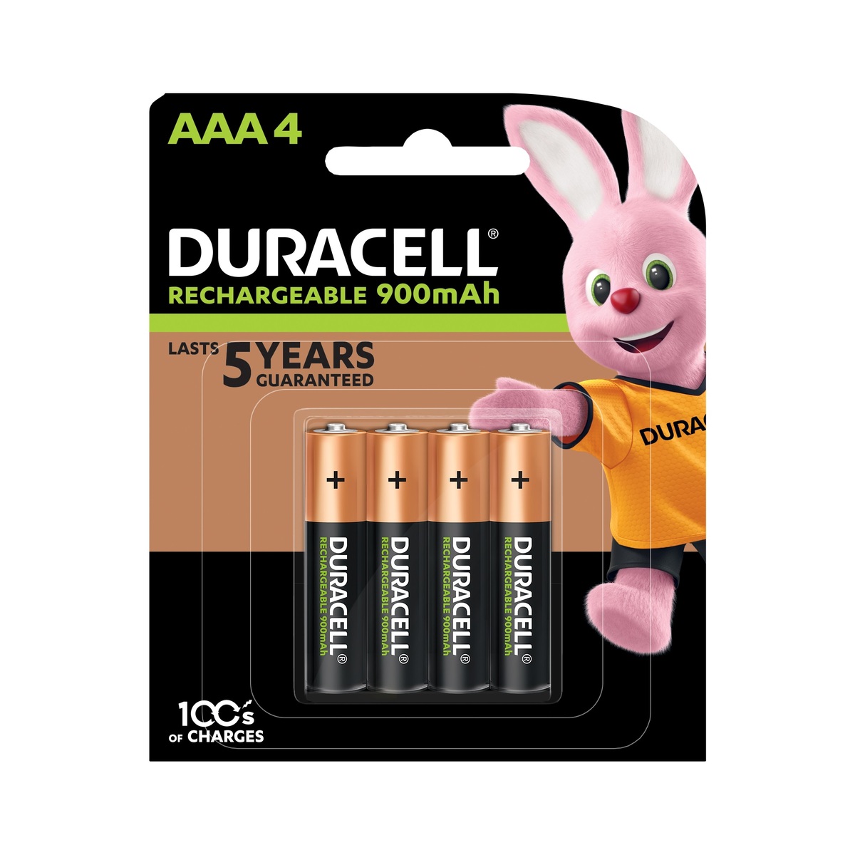 Duracell Rechargeable AAA 900mAh Batteries, pack of 4