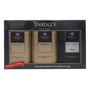 Yardley Talcum Powder For Men Assorted 3 x 150 g