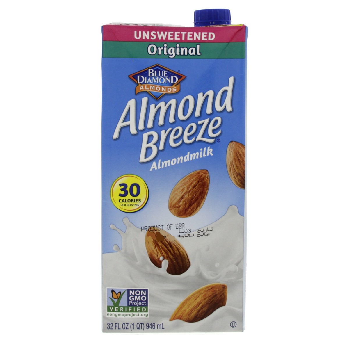 Blue Diamond Almond Breeze Unsweetened Original Almond Milk 946ml