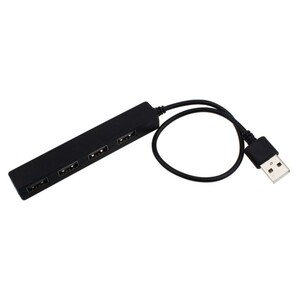 Trands High Speed 4 Port USB 2.0 Metal Design Hub Black 95 Millimetre HB12