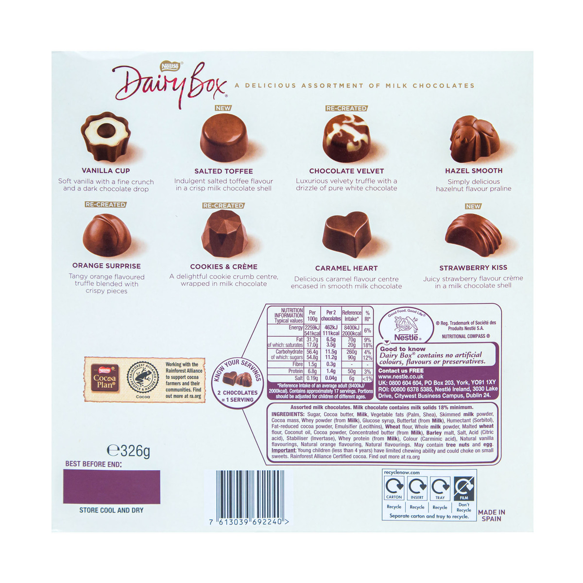 قم بشراء Nestle Dairy Box Chocolate 326g Online At Best Price من الموقع من لولو هايبر ماركت 5400