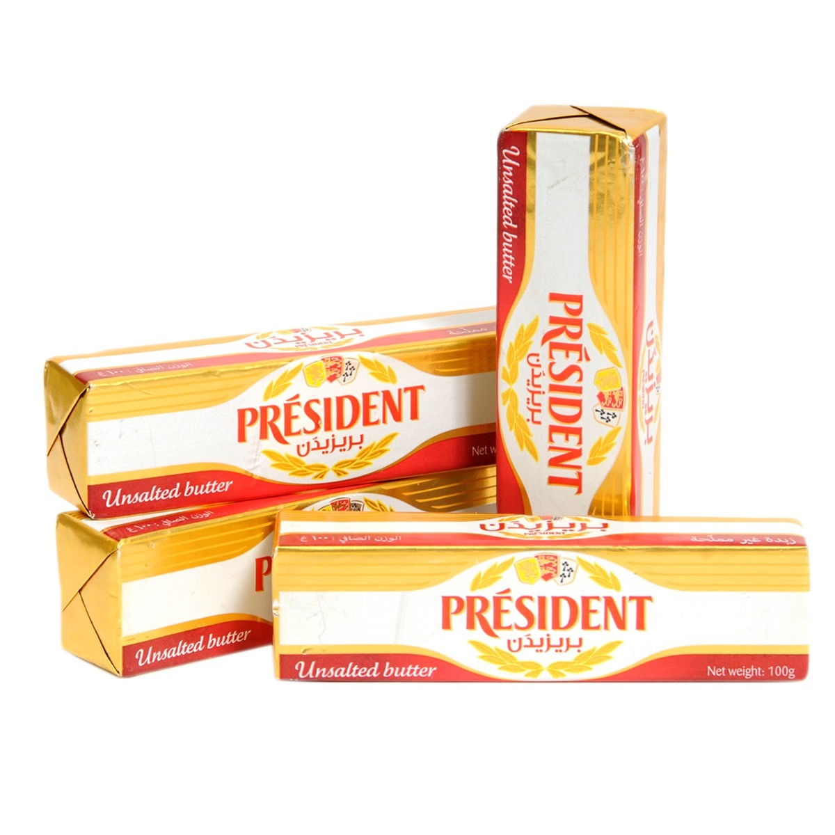 Buy President Butter Unsalted 100g X 4pcs Online Lulu Hypermarket Kuwait