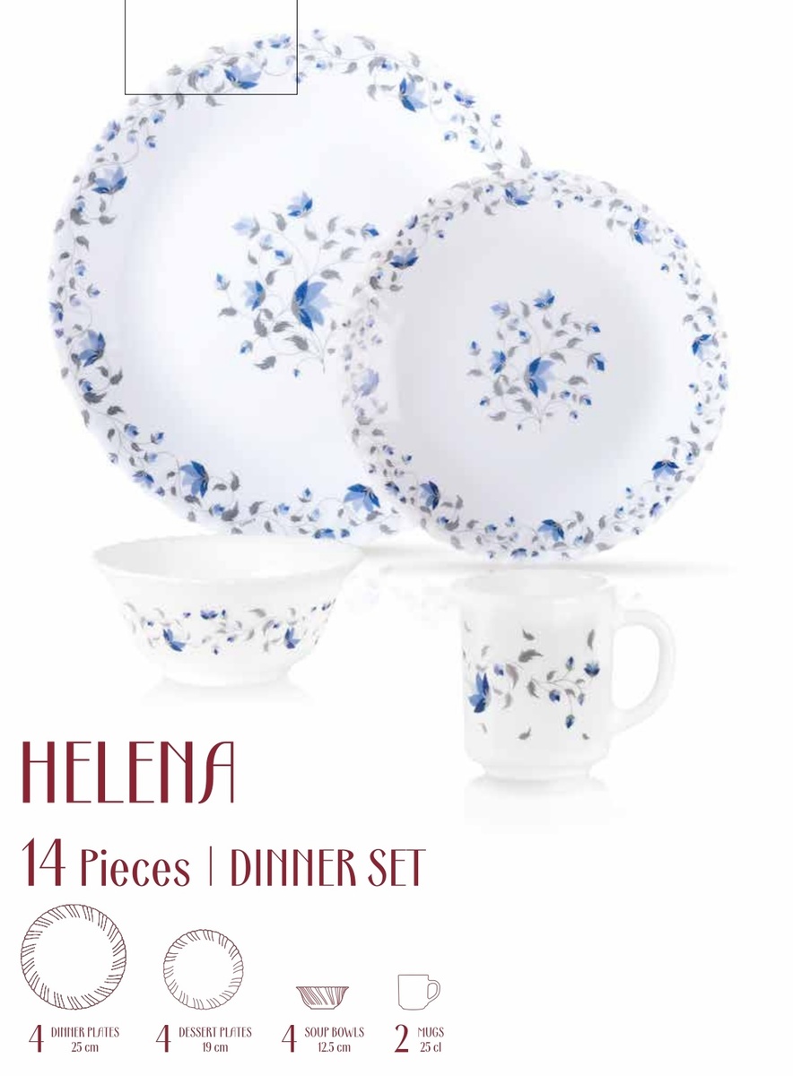 Buy Endura Dinner Set Helena 14pcs Online Lulu Hypermarket Uae